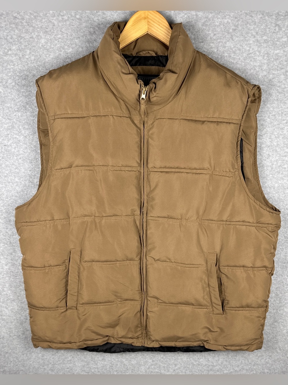 Smith's Workwear Men's 2XL Brown Double Insulated Puffer Vest Full Zip